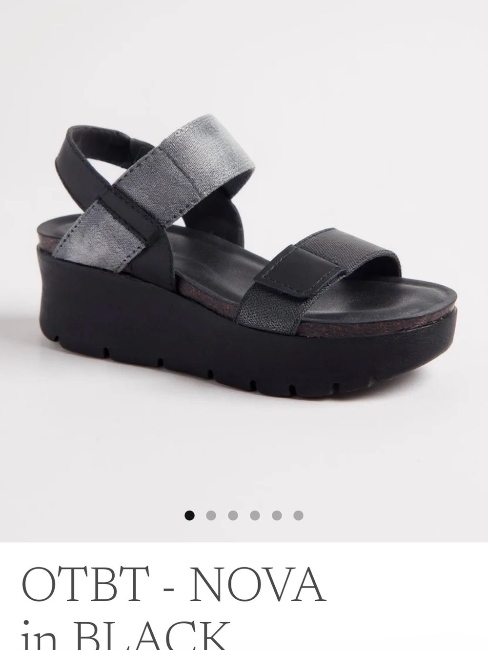 OTBT Gray Metallic Canvas Platform Sandals